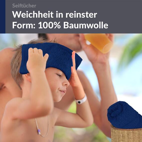 Lashuma 2X Handtuch 30x30 cm, London Flauschige Gesichtshandtücher Blau - Marine