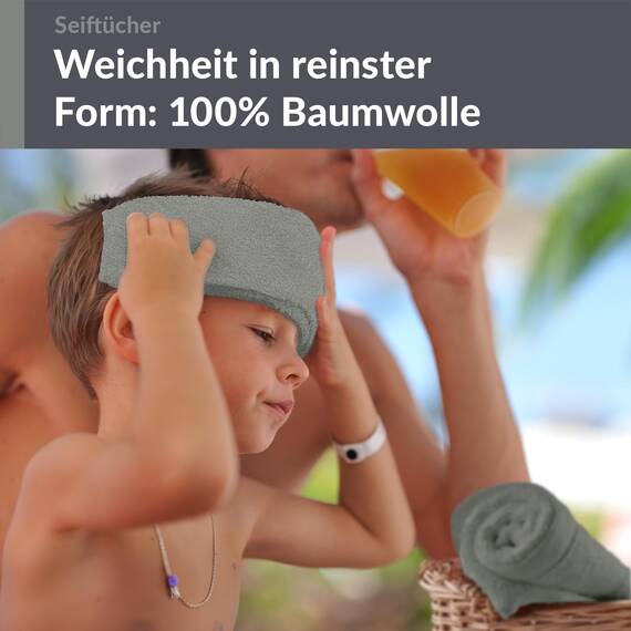 Lashuma kleines Handtuch Set 30x30 cm, London 2X Waschlappen Gesicht Grau - Stein