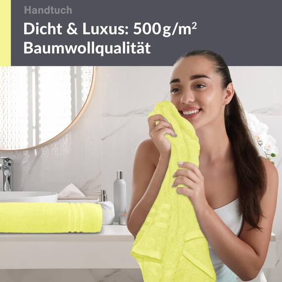 Lashuma Handtuch Set 50x100 cm Grün - Anis aus weicher Baumwolle, London Luxuriöses Frottee Handtuch Set für den Urlaub, Strand und Wellness