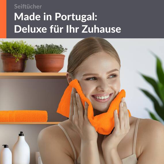 Lashuma 2X Handtuch 30x30 cm Orange - Clementinen, London weiche Frottee Gästehandtücher klein