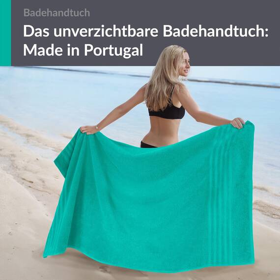 Lashuma Badetuch XXL 100x150 cm Baumwolle - Meeres Türkis, London Duschtuch luxuriöses Frottee Handtuch für Damen und Herren, Perfekt für Bad – Urlaub