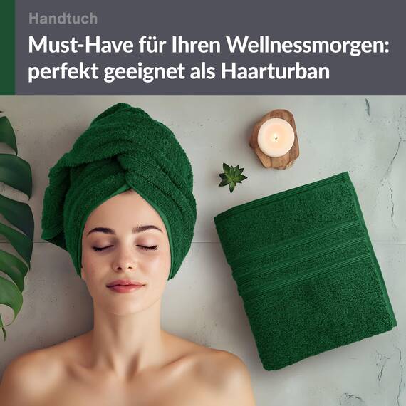 Lashuma Handtuch Set 50x100 cm aus hochwertiger Baumwolle Tannengrün,London Flauschige Handtücher für Männer und Frauen