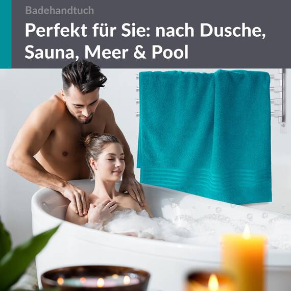 Lashuma großes Frottee Strandhandtuch - Badetuch Grün - Nautic, London Handtuch XXL 100x150 cm