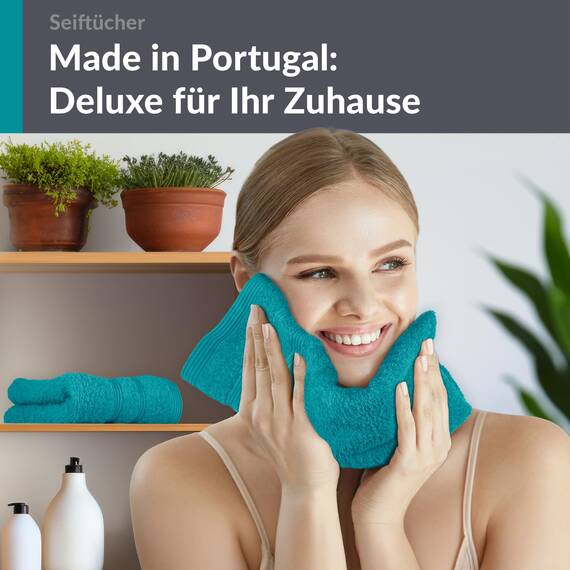 Lashuma 2er Set Waschlappen Frottee Grün - Nautic, London Badezimmer Gästetücher 30x30 cm
