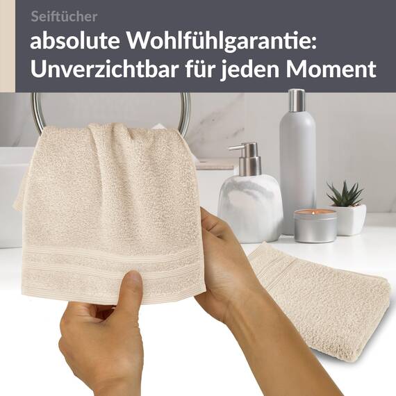 Lashuma Waschlappen Baby 30x30 cm Natur London 2er Set aus Baumwolle, Weiche Frottee Waschlappen für das Gesicht und Kinder
