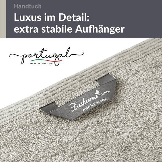 Lashuma 2er Handtuch Set Grau - Kiesel, London Geschenkset 2X weiche Handtücher 50x100 cm