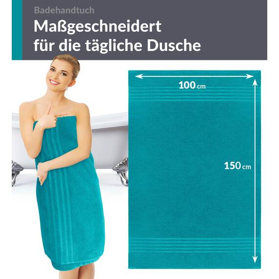 Lashuma großes Frottee Strandhandtuch - Badetuch Grün - Nautic, London Handtuch XXL 100x150 cm