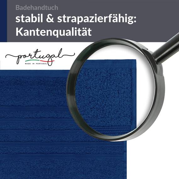 Lashuma Handtuch groß 100x150 cm, London saugstarkes XXL Frottee Duschtuch Blau - Marine