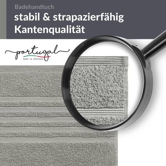 Lashuma Badetuch groß 100x150 cm, London Frottee Strand Badetuch XXL Grau - Stein
