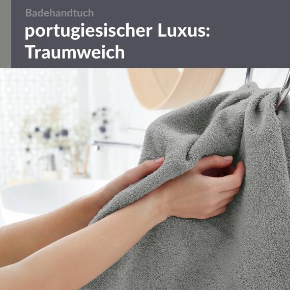 Lashuma Badetuch groß 100x150 cm, London Frottee Strand Badetuch XXL Grau - Stein