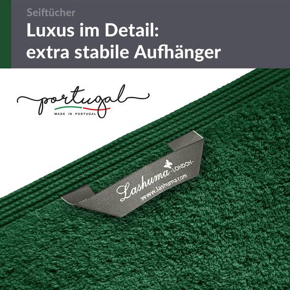 Lashuma Waschlappen Baby 30x30 cm aus Baumwolle, London Seiftücher 2er Set Tannengrün, Weich, Ideal für Baby und Kinderpflege