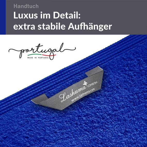 Lashuma Wellness Handtuch Set 50x100 cm aus hochwertiger Baumwolle Azur Blau, London Luxuriöses Handtuch Geschenkset für Damen, Ideal für Spa und Entspannung