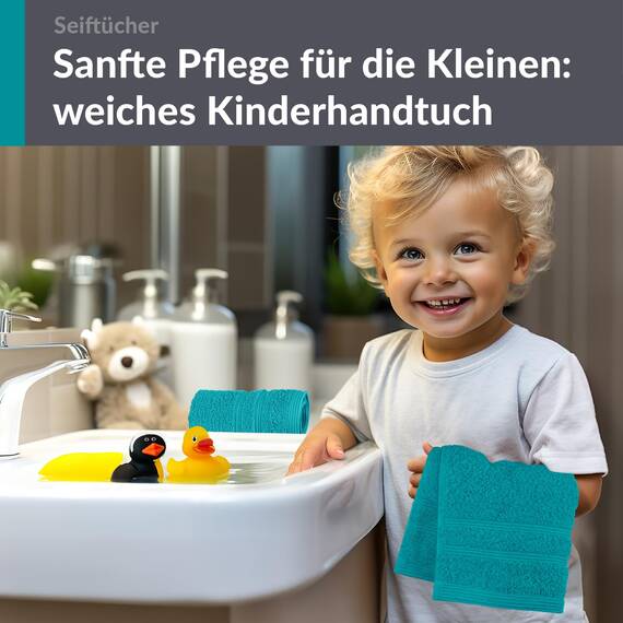 Lashuma 2er Set Waschlappen Frottee Grün - Nautic, London Badezimmer Gästetücher 30x30 cm