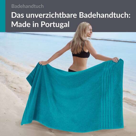 Lashuma großes Frottee Strandhandtuch - Badetuch Grün - Nautic, London Handtuch XXL 100x150 cm