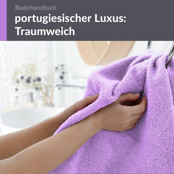 Lashuma Schulter Badehandtuch 100x150 cm Lila - Flieder, London großes Frottee Handtuch aus 100% Baumwolle
