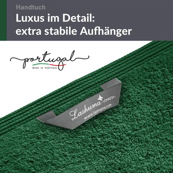 Lashuma Handtuch Set 50x100 cm aus hochwertiger Baumwolle Tannengrün,London Flauschige Handtücher für Männer und Frauen