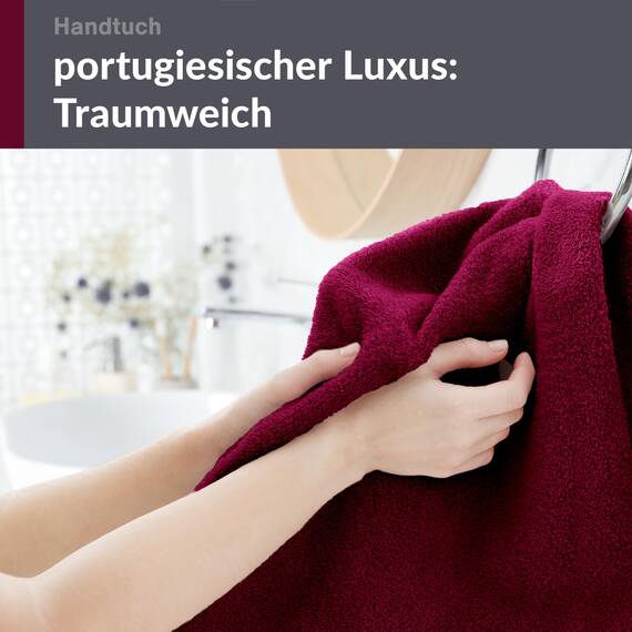 Lashuma Wellness Handtuch Set Damen 50x100 cm in Kirsch - Rot, London Flauschige Frottee Handtücher für das Badezimmer und Spa