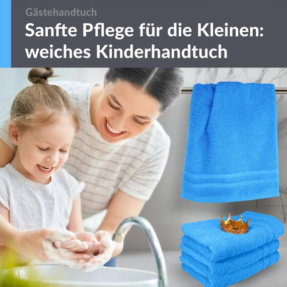 Lashuma Handtuchset Gäste Capri Blau, 4X Gästehandtücher 30x50 cm, Material: 100% Baumwolle