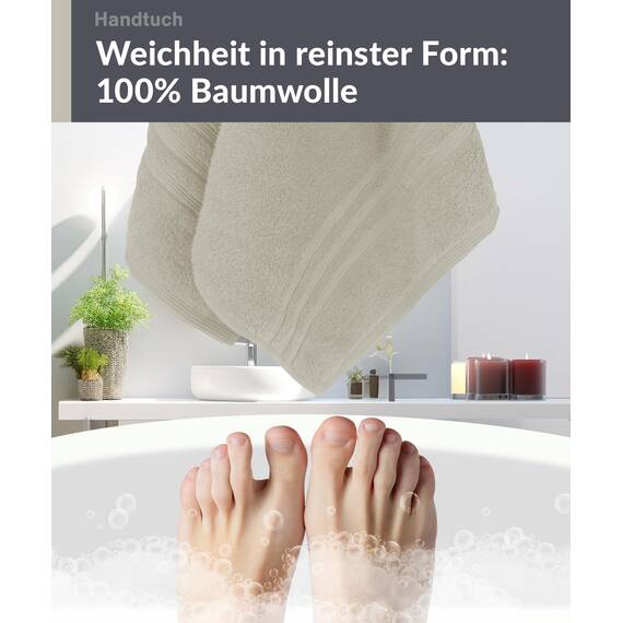 Lashuma 2er Handtuch Set Grau - Kiesel, London Geschenkset 2X weiche Handtücher 50x100 cm