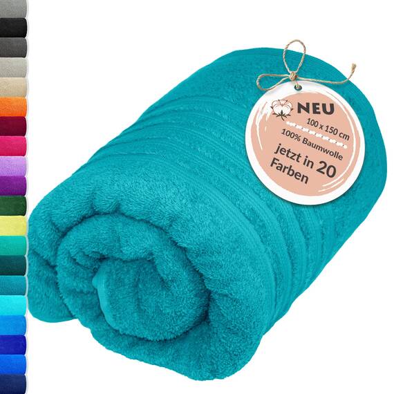 Lashuma großes Frottee Strandhandtuch - Badetuch Grün - Nautic, London Handtuch XXL 100x150 cm