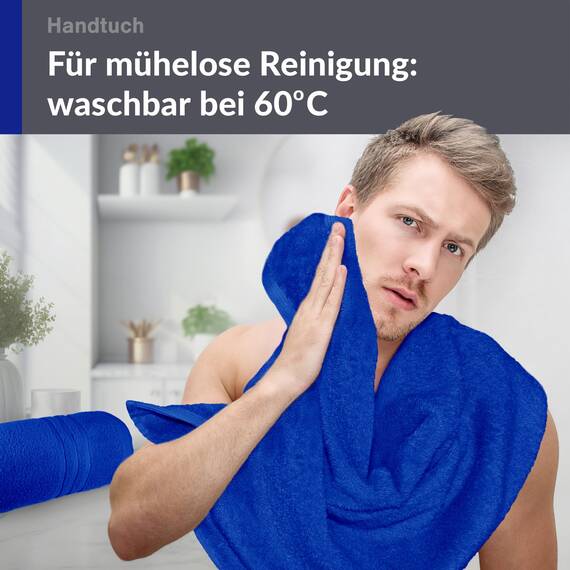 Lashuma Wellness Handtuch Set 50x100 cm aus hochwertiger Baumwolle Azur Blau, London Luxuriöses Handtuch Geschenkset für Damen, Ideal für Spa und Entspannung