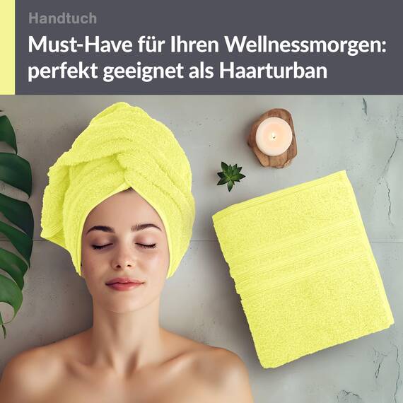 Lashuma Handtuch Set 50x100 cm Grün - Anis aus weicher Baumwolle, London Luxuriöses Frottee Handtuch Set für den Urlaub, Strand und Wellness