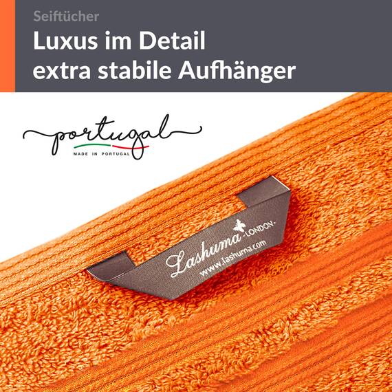 Lashuma 2X Handtuch 30x30 cm Orange - Clementinen, London weiche Frottee Gästehandtücher klein