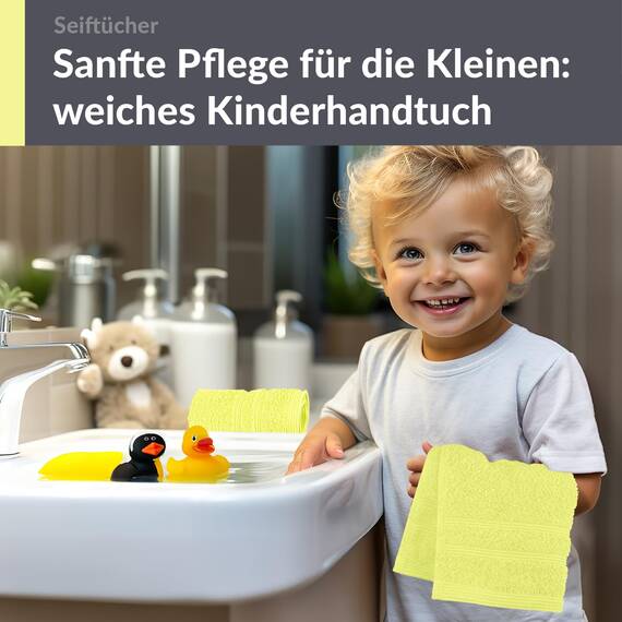 Lashuma Baby Waschlappen 30x30 cm, London 2er Set Anis Grün, Flauschige und Weiche Frottee Kinderhandtücher