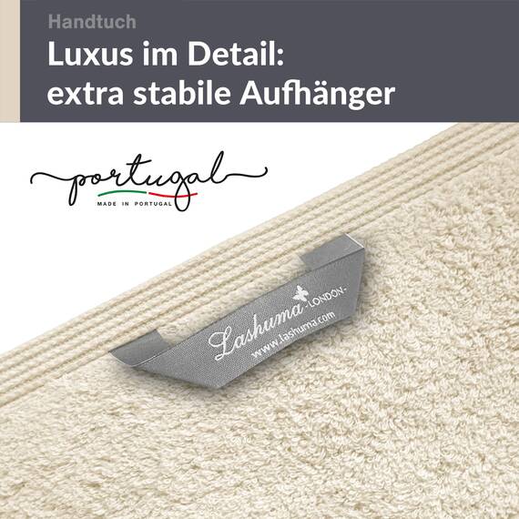 Lashuma Handtuch Set 50x100 cm Natur, London Flauschige Frottee Handtücher aus 100% Baumwolle, Perfekt für Männer und Frauen