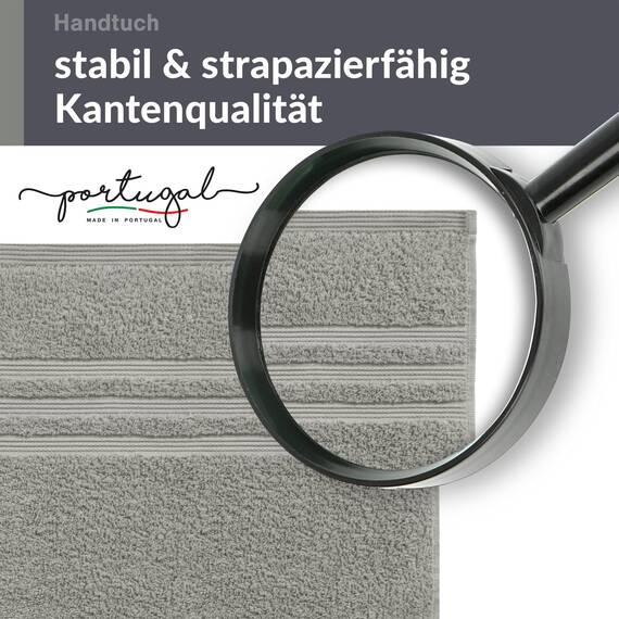 Lashuma Handtücher 50x100 cm 2er Set Grau - Stein, London Frottee Baumwollhandtücher Herren