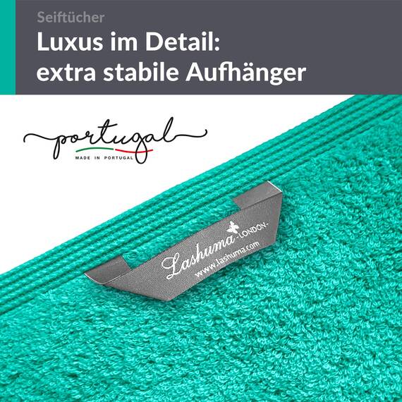 Lashuma Kinder Waschlappen 30x30 cm, London 2er Set in Meeres Türkis, Frottee Mini Handtuch für Baby und Kinder, Ideal für das Gesicht