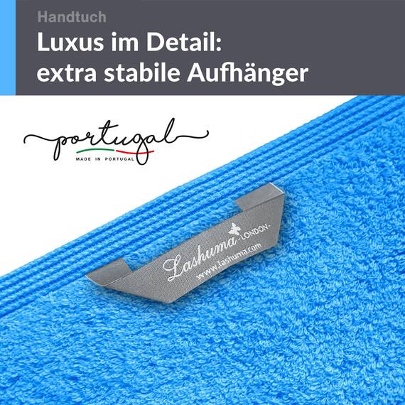 Lashuma Bad Handtuchset Baumwolle Blau - Capri, London 2X Kinder Handtuch 50x100 cm