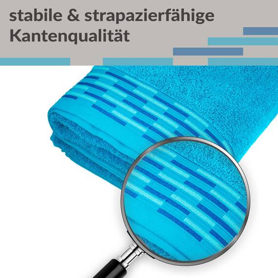 Lashuma XXL Badetuch groß, Lugano Saunahandtuch Herren Blau - Aquamarin 80x200 cm