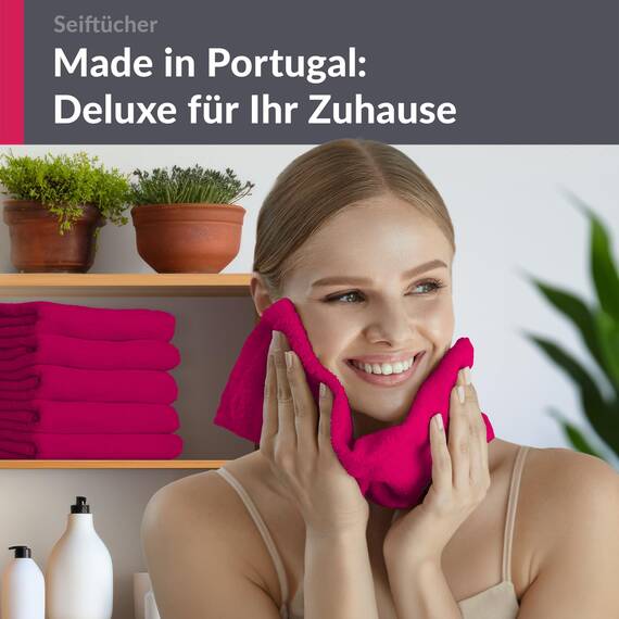 Lashuma 6 teiliges Mini Handtuch Set 30x30 cm, London Baumwolle Gästehandtücher klein Rot - Rhabarber