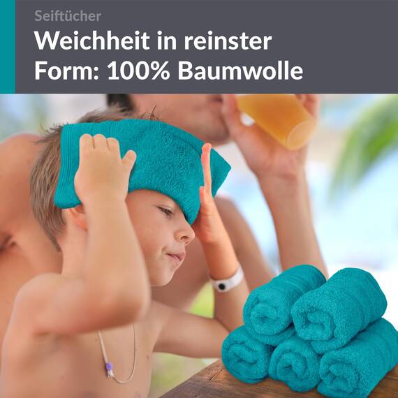 Lashuma 6er Set Gesichtstücher Grün - Nautic, London kleine Gäste WC Handtücher 30x30 cm