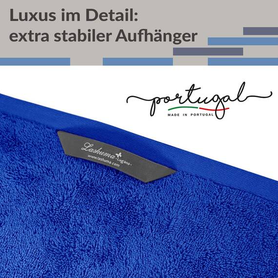 Lashuma Herren Saunahandtuch 100x200 cm, Lugano großes XXL Strandtuch Blau - Königsblau