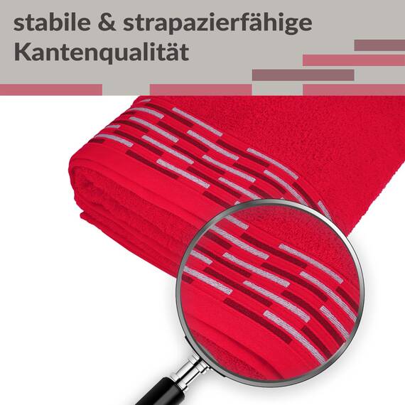 Lashuma Frottee Saunahandtuch Rot, Lugano großes Badetuch 80x200 cm