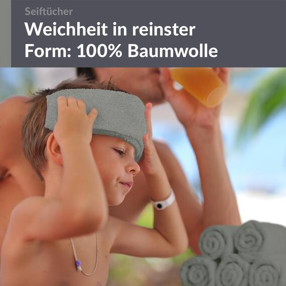 Lashuma 6er Set Waschlappen Grau - Stein, London Frottee kleine Baumwoll Handtücher 30x30 cm