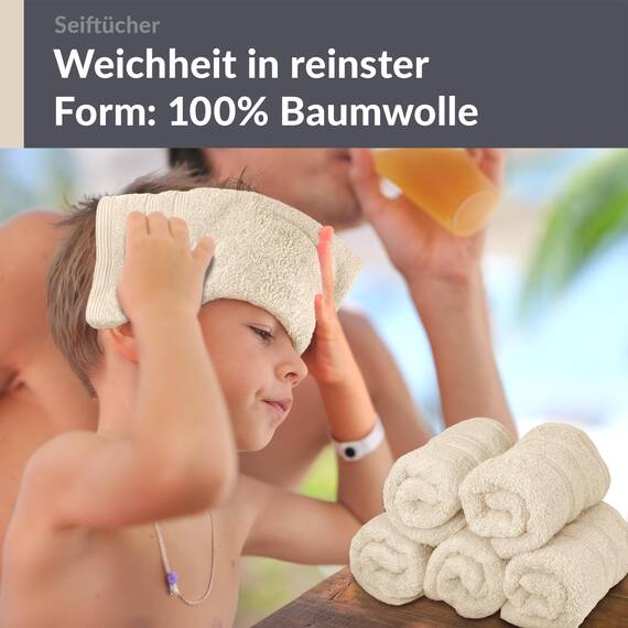 Lashuma Waschlappen Baby 30x30 cm, London 6er Set Mini Handtücher aus Baumwolle, Weicher Frottee für Baby, Kinder und Gesicht