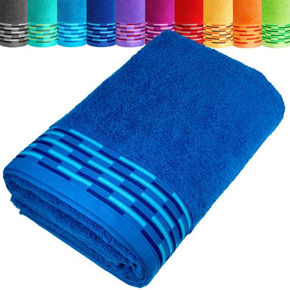 Lashuma XXL Saunatuch Königs Blau, Lugano Liege Handtuch für Sauna, Pool und Strand 80x200 cm