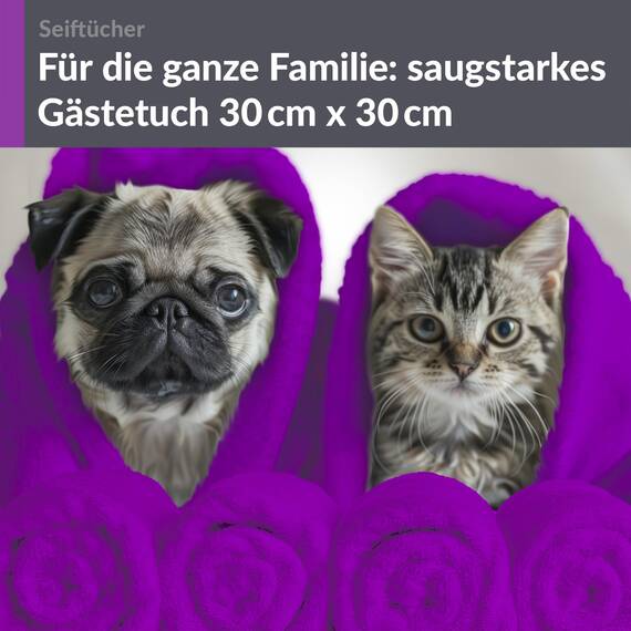 Lashuma kleine Gästehandtücher Set Lila - Aubergine, London 6 teiliges Waschlappen Baumwolle 30x30 cm