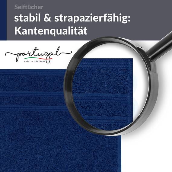 Lashuma Frottee Gästehandtücher Blau - Marine, London 6er Pack Kinderhandtuch Set 30x30 cm