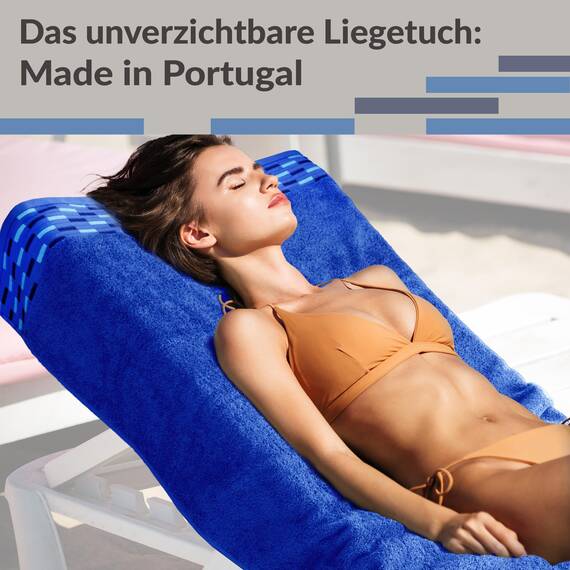 Lashuma XXL Saunatuch Königs Blau, Lugano Liege Handtuch für Sauna, Pool und Strand 80x200 cm