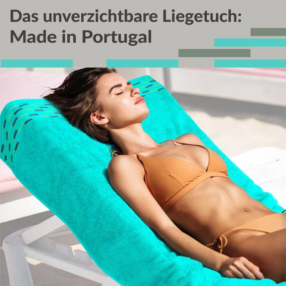 Lashuma Saunahandtuch 80x200 cm Dame Türkis – Meer, Lugano Handtuch groß, weich und flauschig
