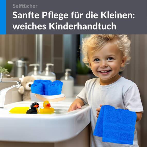 Lashuma Baby Waschlappen 30x30 cm, London 6er Set Mini Handtücher Karibik Blau, Flauschige Baumwolle