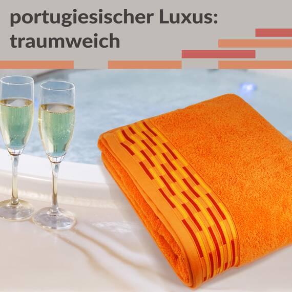 Lashuma Badetuch groß für Damen - Herren, Lugano XXL Sauna Handtuch Orange 80x200 cm