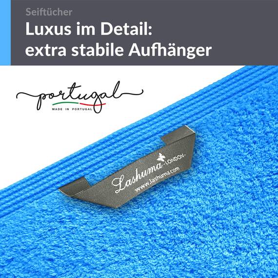 Lashuma 6er Waschlappen Frottee Blau - Capri, London kleines WC Handtuch Set 30x30 cm