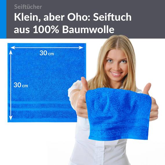 Lashuma Baby Waschlappen 30x30 cm, London 6er Set Mini Handtücher Karibik Blau, Flauschige Baumwolle