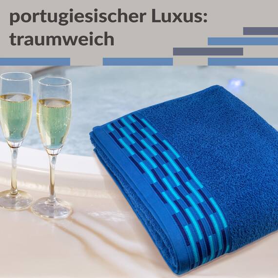 Lashuma XXL Saunatuch Königs Blau, Lugano Liege Handtuch für Sauna, Pool und Strand 80x200 cm