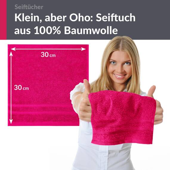 Lashuma 6 teiliges Mini Handtuch Set 30x30 cm, London Baumwolle Gästehandtücher klein Rot - Rhabarber